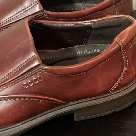 Ecco Helsinki Shoes Bike Toe Slip On Loafer EU 45/US 11-11.5 Cocoa Brown B62 - Picture 3 of 10